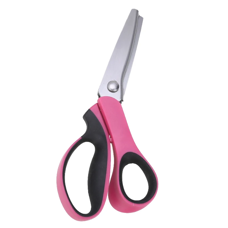 Pink Mayitr профессиональные портновские ножницы Pinking ножницы из нержавеющей стали кожаная ткань для рукоделия ножниц Dressmaking Zig ножницы Zig Zag - Цвет: Pink