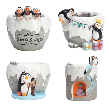 

Ice And Snow Penguins Flowerpot-warm Home Desktop Decorative Flower Pots Garden Supplies Home Decoration Accessories