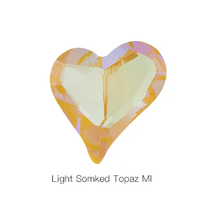 Light SmokedtopazMI PIPATIAN MI серия в форме сердца блестящие хрустальные Свободные Стразы K9 стеклянные стразы кристалл клей на одежду ремесла Ювелирные изделия бусины - Цвет: Light SmokedtopazMI