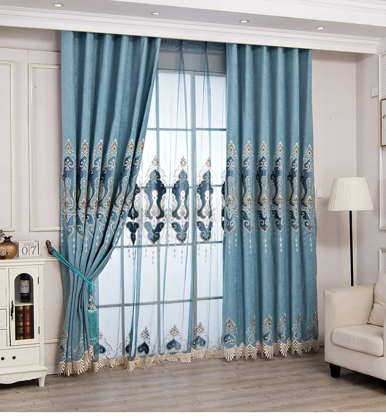 Schneider European Embroidery Shade Curtains for Living Dining Room Bedroom. | Дом и сад