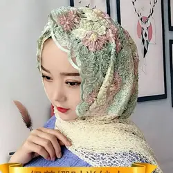 Готовы носить Шаль Обертывание мусульманский шарф вышивка хиджабы для женщин
