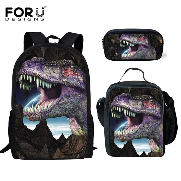 FORUDESIGNS/детские школьные сумки с объемным рисунком динозавра; повседневные Детские Модные школьные сумки; сумки на плечо для мальчиков-подростков - Цвет: HX673CGK