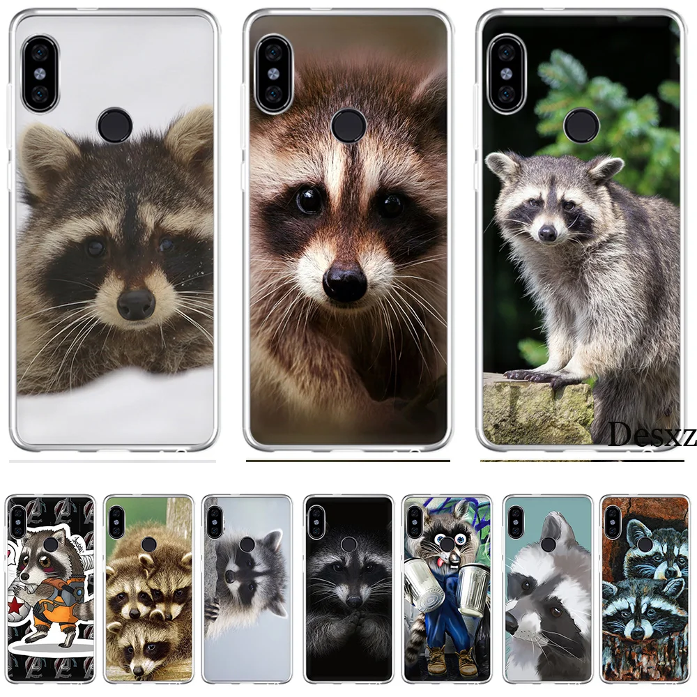 Animal Raccoon Art Coque for Xiaomi Redmi Mi 8 SE Note 5 5A 6 6X Pro MIX 2S A2 Lite Plus 4X 4A S2 F1 7 GO |