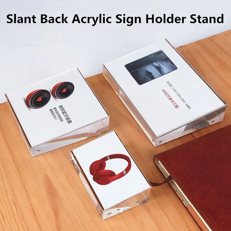 

100*100mm Restaurant Supermarket Hotel Mobile Shop Use Acrylic Table Menu Sign Holder Display Stand