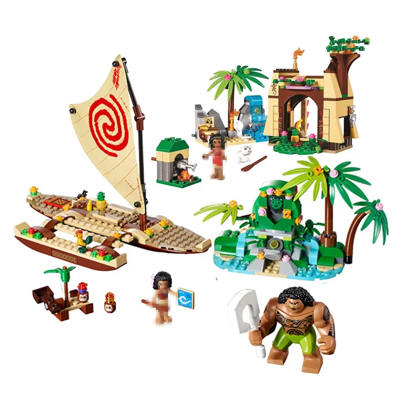 515Pcs Vaiana Moanas Ocean Voyage Restore The Heart Of Te Fiti Set Building Bloc