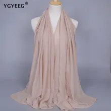 YGYEEG мусульманский шарф женский простой хлопок хиджаб Повязка На Голову Обертывания мягкий длинный мусульманский головной платок платки шарфы хиджабы высокое качество