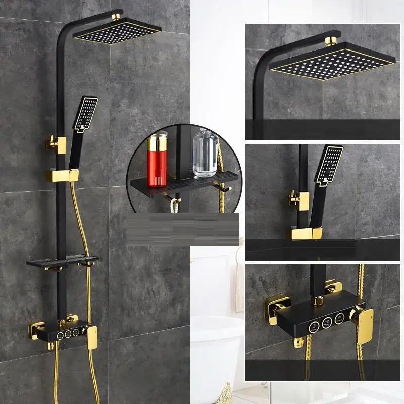 Version B Углублённые встраиваемые Doucheset Salle De Bain Лонгборда Conjunto, с милыми лисами, Duschsystem Ванная комната дуще Ducha сделать Banheiro Chuveiro душ набор для душа - Цвет: Version B