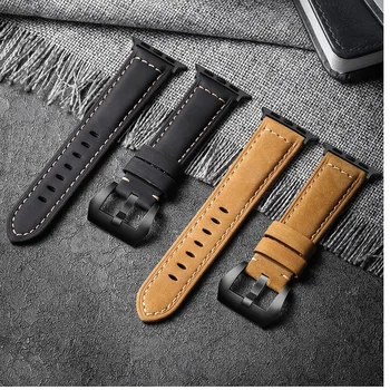

Handmade Crazy Cowhide Watchband For Apple Watch Band Series 5/4/3/2 42mm 38mm Leather Sports Strap for iWatch 44mm 40mm