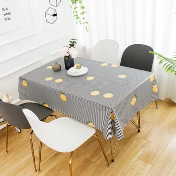 

Nordic Lattice PVC Tablecloth Plaid Table Cover Nordic Cartoon Fruits Rectangular Table Cloth Large Size Waterproof Oil-Proof