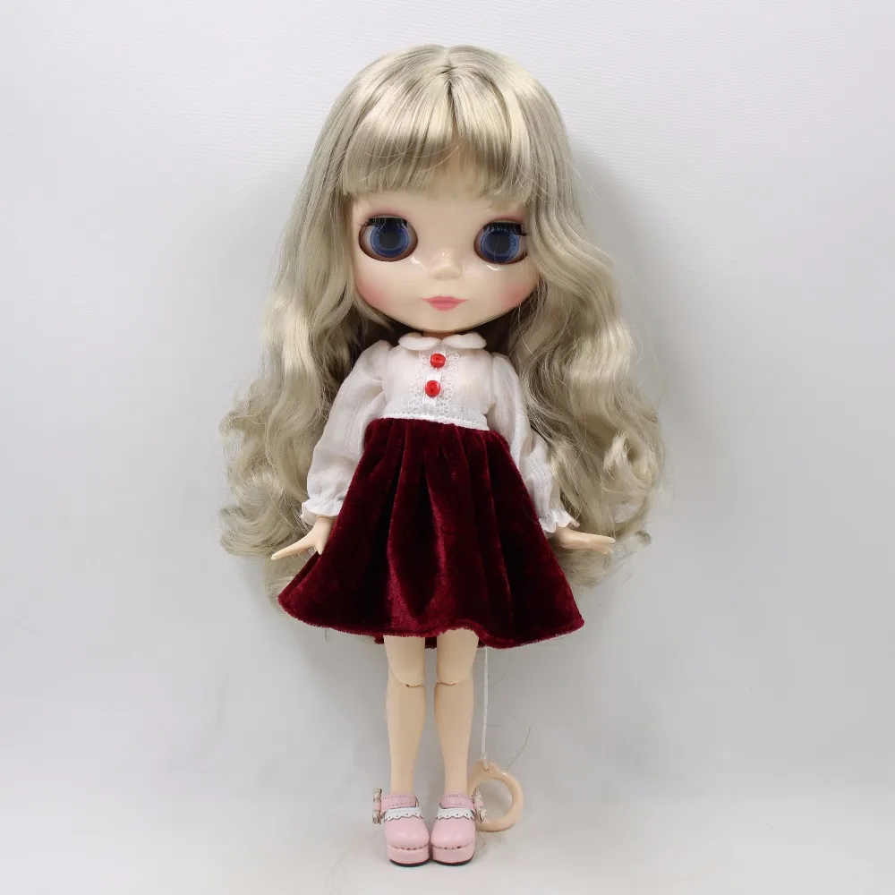 Neo Blythe Doll with Silver Hair, White Skin, Shiny Cute Face & Custom Jointed Body 2