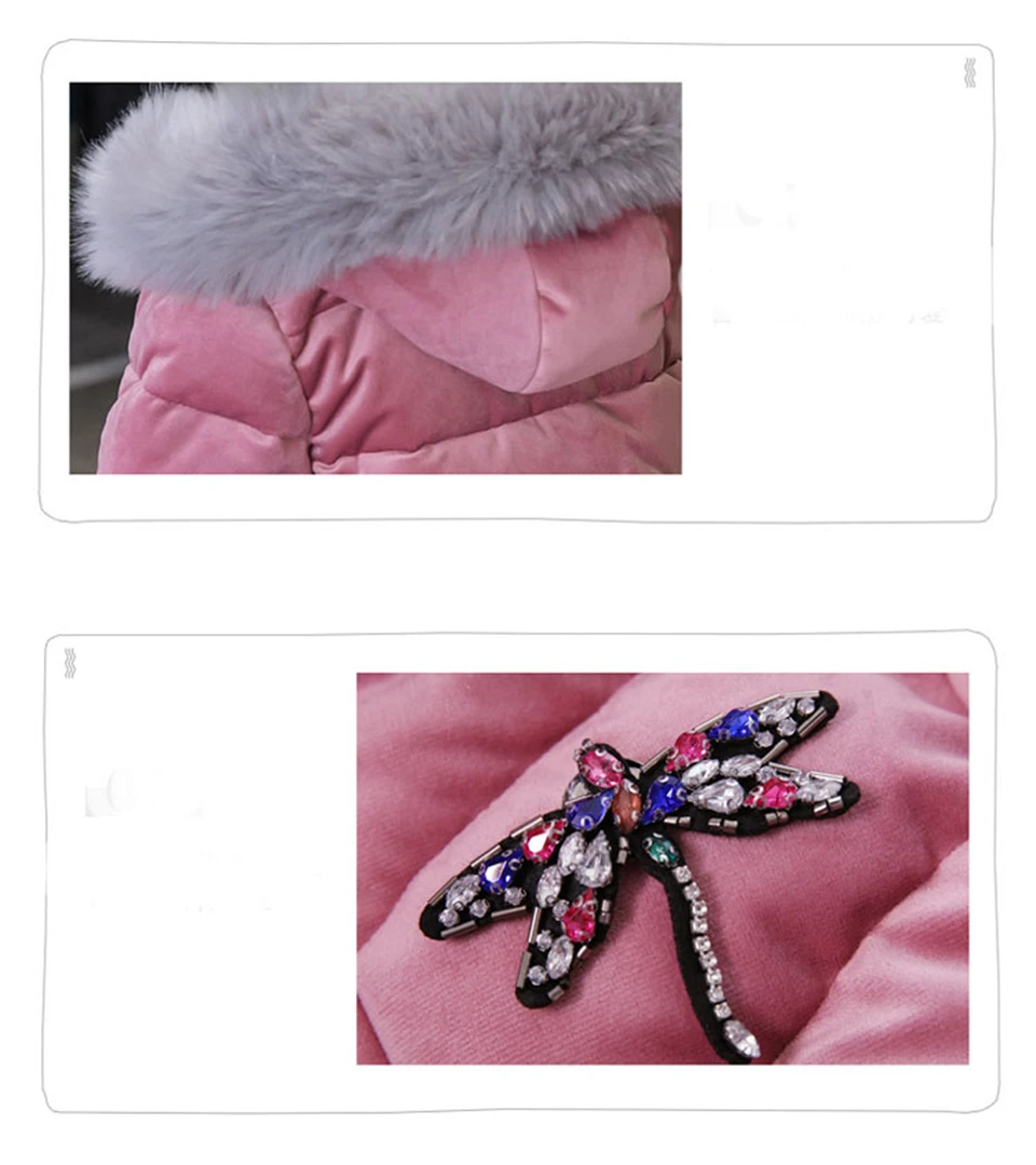 Kids Winter Jacket for Girls Parka Fur HoodiesThick Cotton-Padded Down Coat Childrens Jackets Teenagers Outerwear&Coats Clothing
