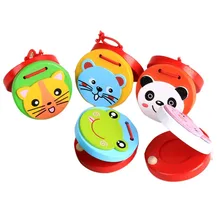 5 шт. раннее образование милый деревянный мультфильм игрушечный музыкальный инструмент игрушки деревянные кастаньеты для Одежда для детей и малышей