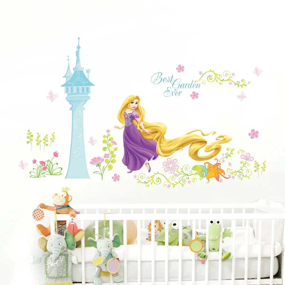B020 disney принцессы коллекция, Наклейки на стены для детей Детская комната настенные декоративные наклейки мультяшное украшение стены