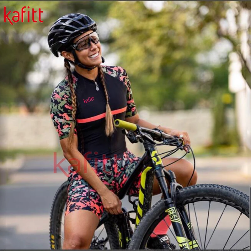 Para mujeres Conjunto de Jersey De Ciclismo Bicicleta trajes de manga corta Camisa Pantalones Cortos Traje de bicicleta 