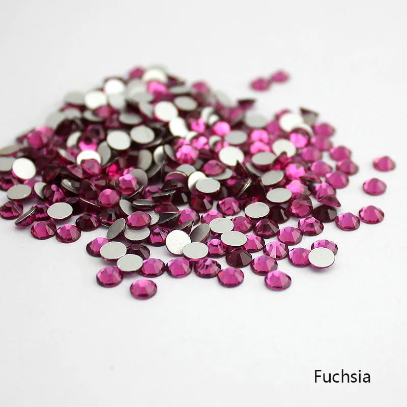 fuchsia Светильник Siam SS3-SS20 Стразы для нейл-арта с плоской обратной стороной не горячей фиксации клей на Нейл-арте стразы, бутик и высший сорт - Цвет: fuchsia