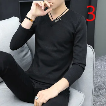 

Men's long-sleeved t-shirt men's tide brand 2020 autumn trend trend slim cotton