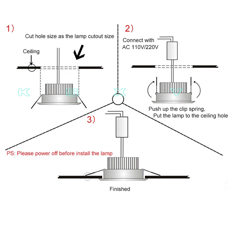 Mini LED COB Einbauspot 3W / 5W – 230V dimmbar – 10er-Pack 10 H73e8506f7b984750b2626a9ae89b53bfS