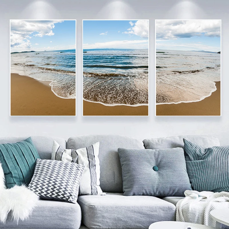 

Landscape Landscape Canvas Prints 3 Pieces Beach Pictures for Home Design Frameless Paintings for Interior Home Room Decor