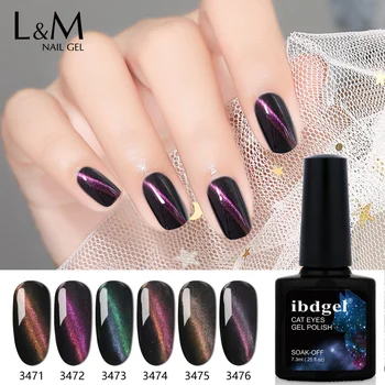 

6 Pcs set ibdgel brand 7.3ml Holographic charming style soak off UV LED ART Symphony gel polish 5D Magic Cat eye Gel nail gel