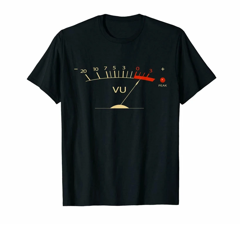 Vu Meter Hi-Fi Vintage Stereo Unisex Black T-Shirt S-6Xl Present Casual Tee Shirt |