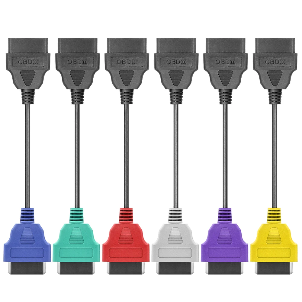 6PCS For Fiat ECUScan Adapter MultiECUScan Color OBD OBD2 Connector ABS Airbag obd2 Scanner Diagnostic Cable For Fiat ECUScan 4