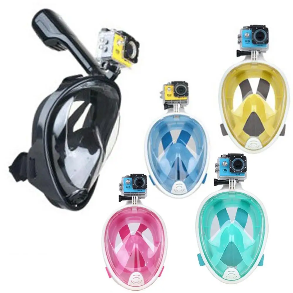

2020 New Underwater Scuba Anti Fog Full Face Diving Mask Snorkeling Set Respiratory masks Safe and waterproof Swimming Equipment