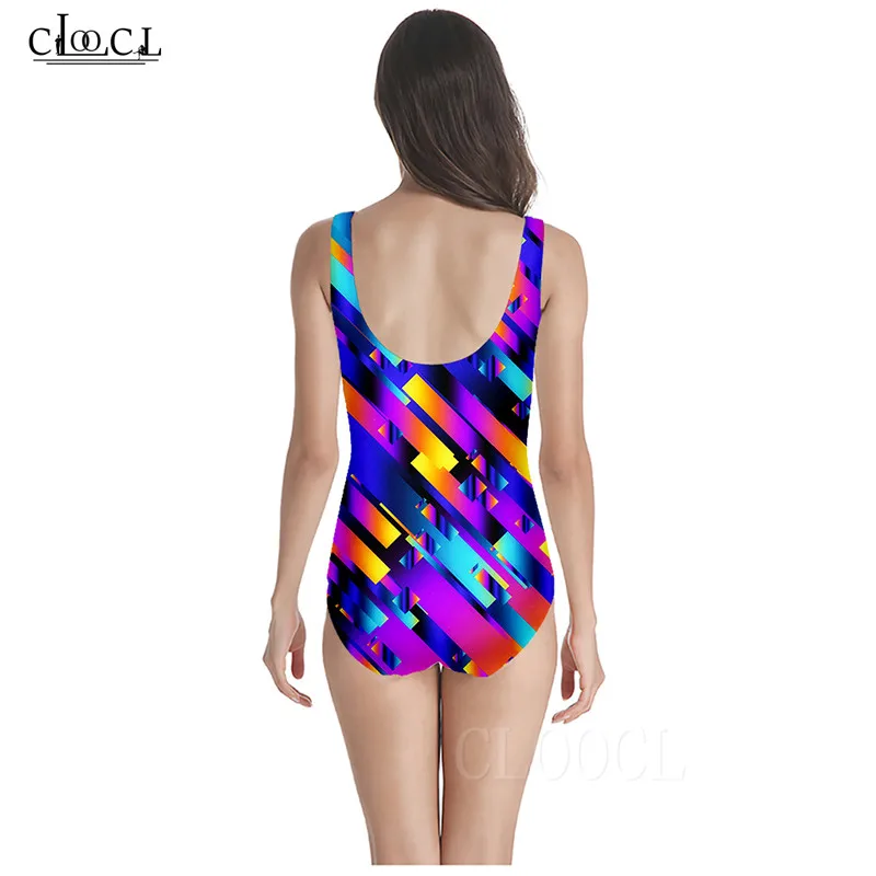 Colorful Slim Fashion Sexy Women's Swimsuits 3D Print Sleeveless Swimsuit Women Tight Beach Bathing Body Suit One Piece Swimsuit (2)