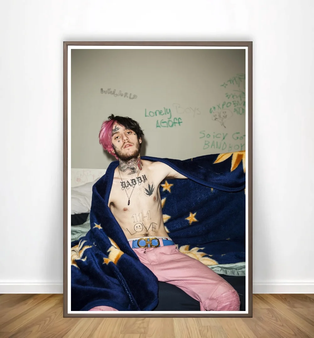 Постер музыкальный и принт Lil Peep Rap в стиле хип хоп художественная живопись