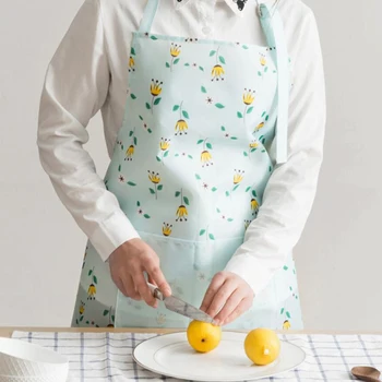 

Modern Simple Style High Quality Waterproof Women Aprons Adjustable Sleeveless Cooking Work Aprons Kitchen Apron With Big Pocket