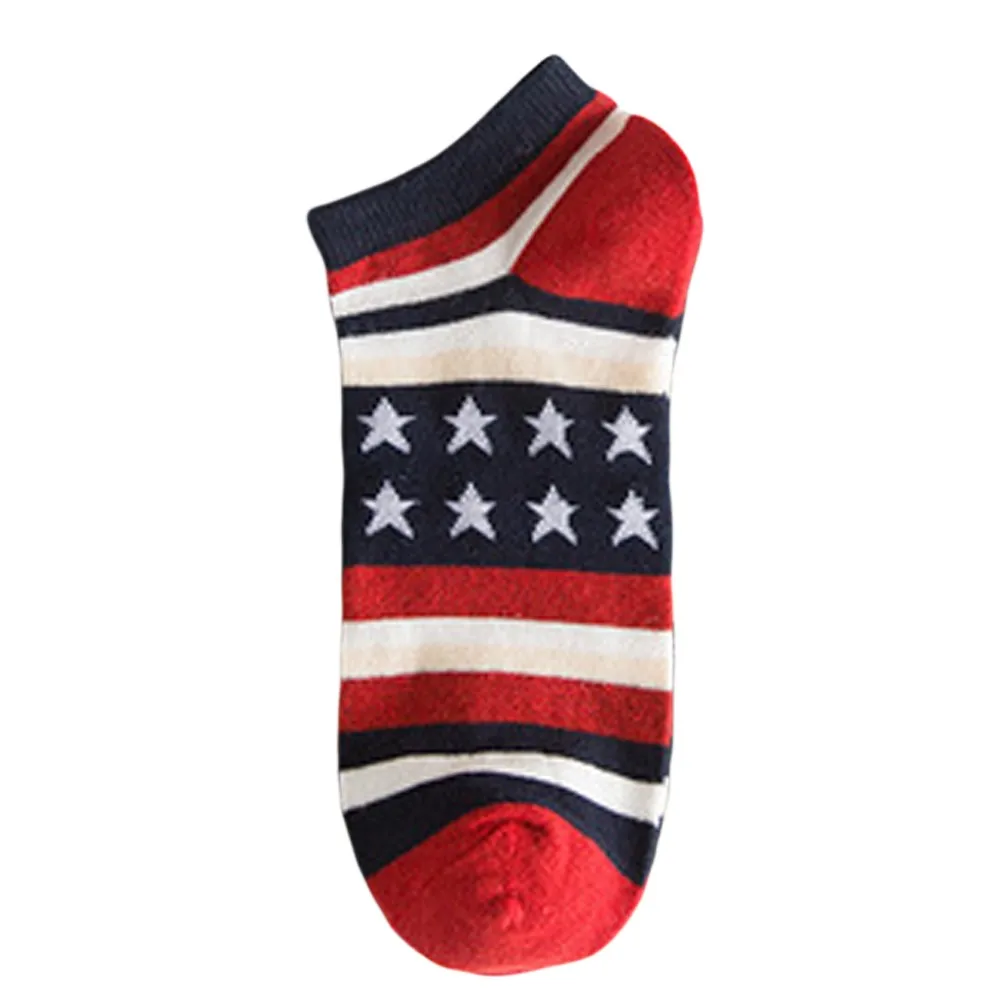 New Mens Comfortable Sports Mosaic Pattern Cotton Sock Stripe Series Fashion Casual Slippers Short Soft Ankle Socks