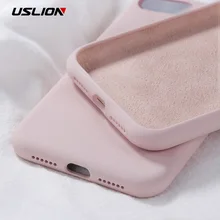Uslion silicone caso de cor sólida para iphone xs 11 pro max xr x xs max doces casos de telefone para iphone 11 7 6 s 8 plus capa macia(China)