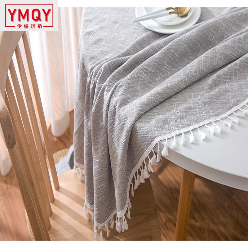 YMQY, простая современная скатерть, садовая скатерть, большая круглая скатерть из хлопка и льна для ресторана, кухни, отеля