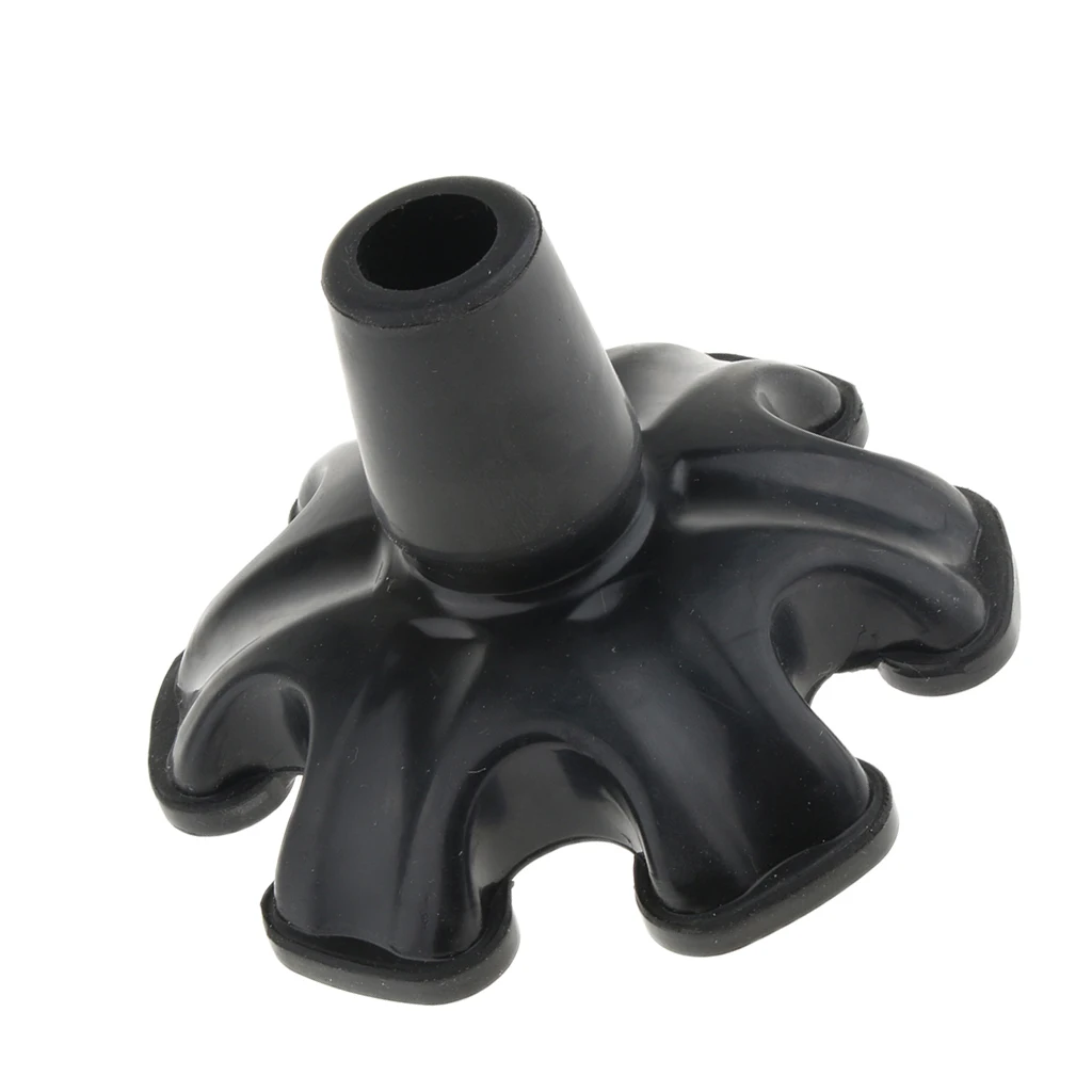 2pcs Tripod Quad Hexagonal Rubber Replacement Tip Tools End Caps for Cane Walking Stick Crutches 3/4 Inch 19mm 