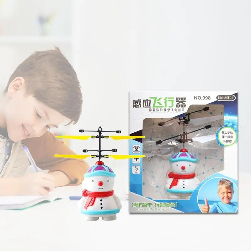 

Mini Snowman Helicopter Infrared Sensor Aircraft Flying Electronic Toy Rising and Falling Charge Aircraft Model Xmas Gift