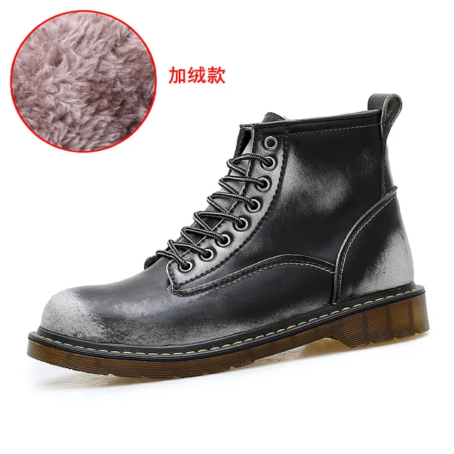 Mens Ankle Boot Martin Winter Boot Biker Boot for Men Leather Genuine Chelsea Boot Fashion Platform Boot Designer Chunky Boot 47 Wine Red Velvet