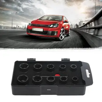 

11PC Broken Head Screw Extractor High Speed Steel Chrome Sliding Tooth Broken Wire Faucet Screw Wood Screw Removal Tool 5Pc