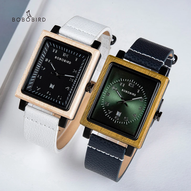 

BOBO BIRD Luxury Men's Sports Wood Watch Auto Date Display Quartz Clock Leather Strap часы мужские наручные Dropshipping