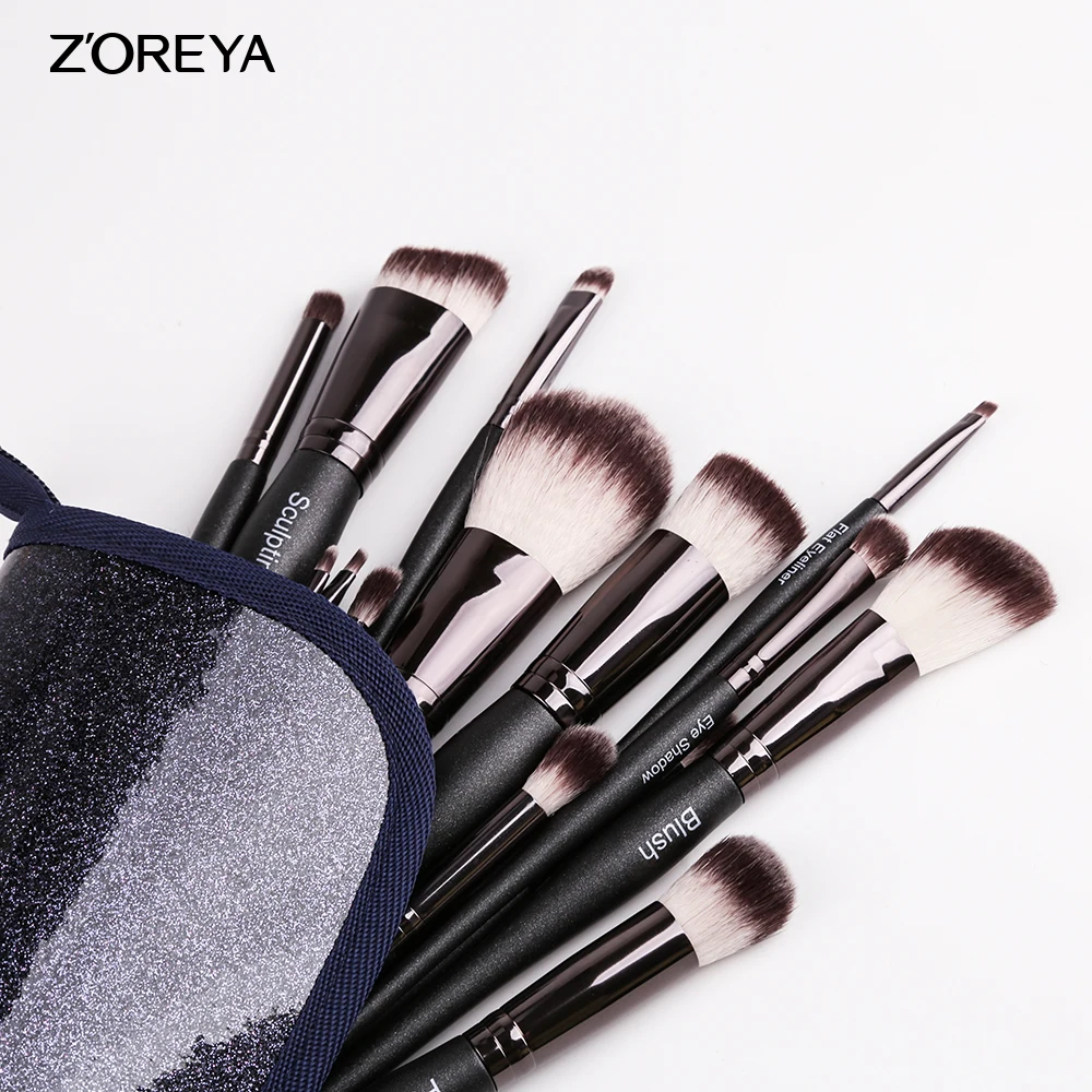 ZOREYA Makeup Brushes 5/10/15pcs Brush Set With Bowling Handle Powder Foundation Eye Shadow Brush For Beauty Tool New