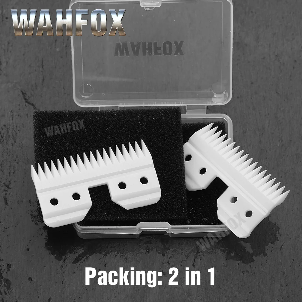 WAHFOX 100PCS/50SET Fast Feed Replacement Ceramic Blades For Oster A5 Grooming Clippers Blade 18Teeth With Box 3