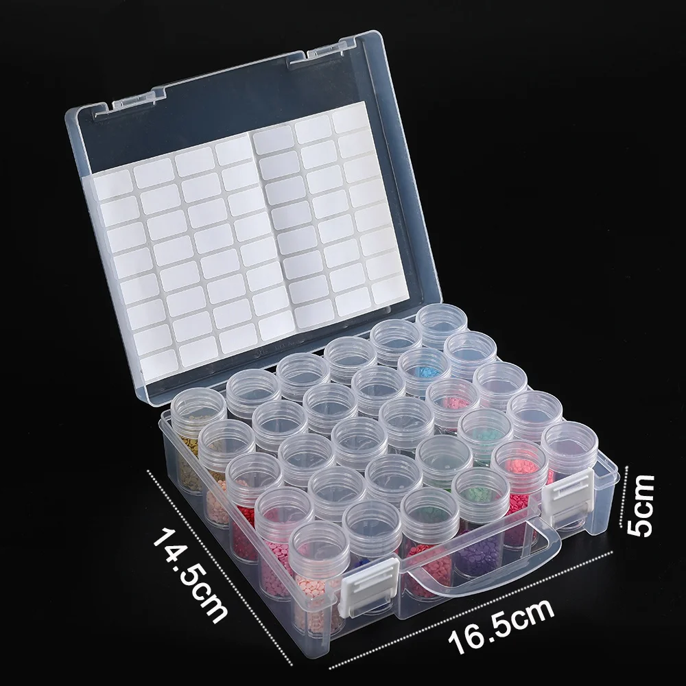 Diamond Painting Accessory Box 30/40 Bottles Diamond Painting Mosaic Carry Case Container Storage Hand Bag Tools