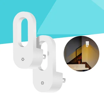 

2PCS Light Sense Intelligent LED Night Light Nightlight Sensor for Kids Room Bedroom 3W with US Plug (White)