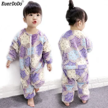 

Winter Kids Jumpsuit Pajamas Toddler Onesie For Boys Girls Panda Pajamas Baby Sleepwear Fleece Cartoon Animal