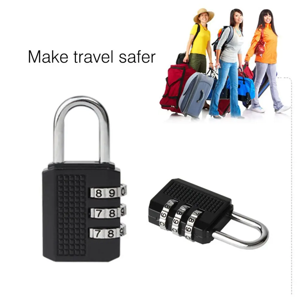 Mini Anti-theft Lock Zinc Alloy Security 3 Combination Multifunctional Code Lock Travel Suitcase Luggage Wardrobe Padlock