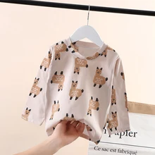 

Baby Clothes Cartoon Anime Alpaca Print Long Sleeve Basic T Shirt 2022 Funny Fashion Casual Newborns Boy Girl Oversized Tops Tee