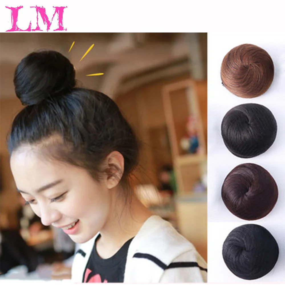 

LM Fashion Trend Available Bun Hair Chignon Synthetic Donut Roller Hairpieces High Temperature Fiber for Women