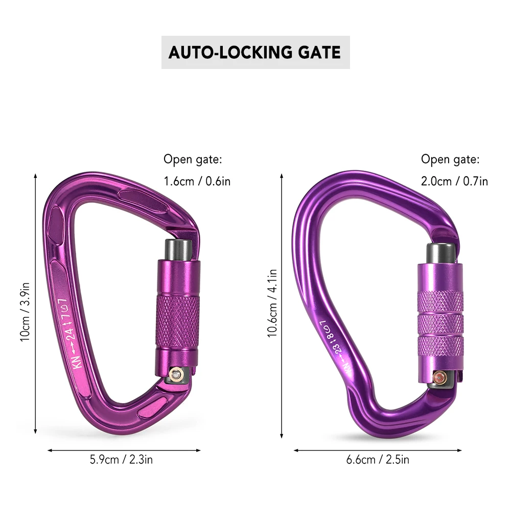 Professional Climbing Carabiner D Shape Climbing Buckle Lock Security Safety Lock Outdoor Climbing Equipment 23KN 24KN