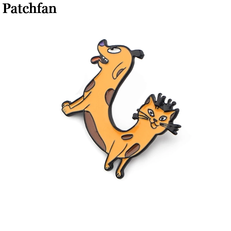 20 шт./партия, Patchfan Catdog, цинковые заколки с героями мультфильмов для мужчин и женщин, рубашка, очаровательное пальто, одежда, рюкзак, значки медали, броши A2267