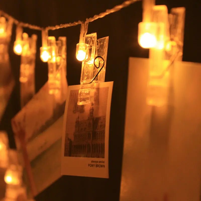 C-4M Photo Clip USB LED String Lights Fairy Lights Outdoor Battery Operated Garland Christmas Decoration Wedding Party