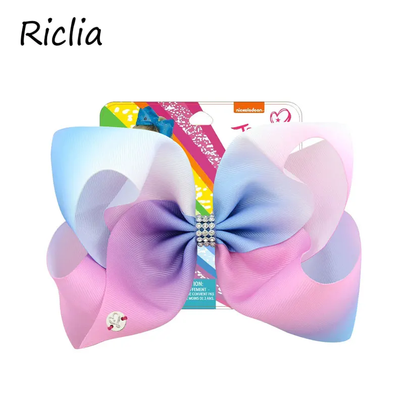 Riclia 6 шт./лот большой бант заколки для волос для детей Красочные Красота заколки для волос ручной работы Детское платье «Принцесса» с аксессуары для волос с бантом головные уборы для детей