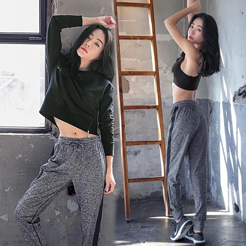 South Korea New Style Yoga Clothes WOMEN'S Suit Running Fitness Sports Three-piece Set Quick-Dry Hoodie Harem Closing Trousers